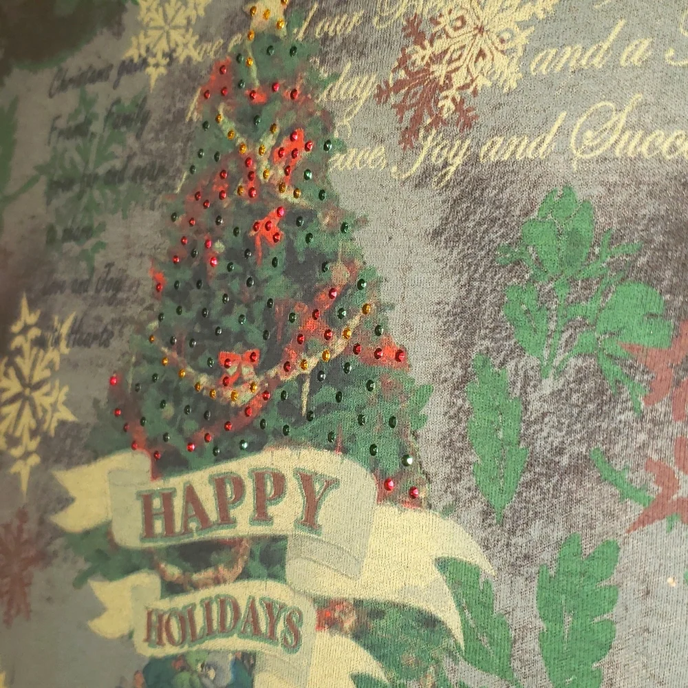 Suzee NEW Womens PL Jewel Shirt Tee Top Cotton Sweater Holidays Long Sleeve HP🎉 - Picture 4 of 13